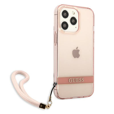 Guess Translucent Stap Case for iPhone 13 Pro Max - Pink