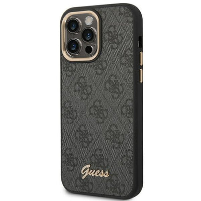Guess 4G Vintage Gold Logo case for iPhone 14 Pro - black