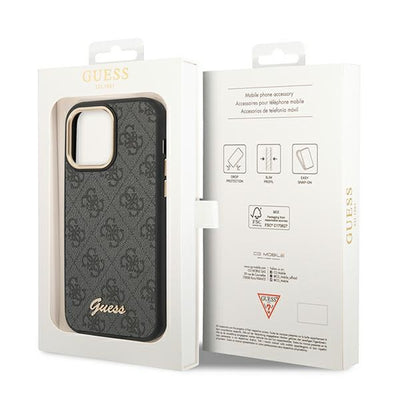 Guess 4G Vintage Gold Logo case for iPhone 14 Pro - black