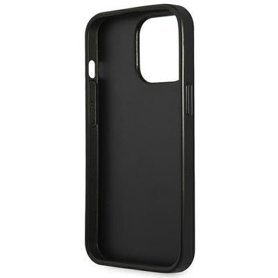 Etui Guess Saffiano Triangle Logo na iPhone 14 Pro Max - czarne
