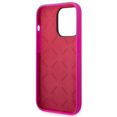 Etui Guess Silicone Vintage Gold Logo na iPhone 14 Pro Max - fuksja