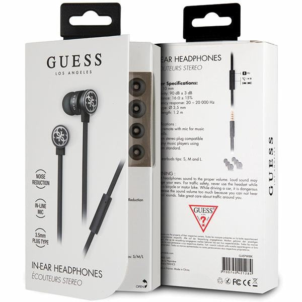 Słuchawki przewodowe Guess GUEPWIBK 3,5mm - czarno-srebrny