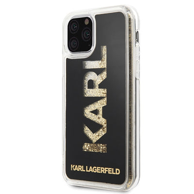 Etui Karl Lagerfeld Karl logo Glitter na iPhone 11 Pro - czarne