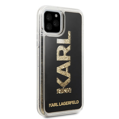 Etui Karl Lagerfeld Karl logo Glitter na iPhone 11 Pro - czarne