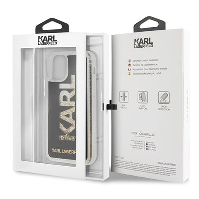 Etui Karl Lagerfeld Karl logo Glitter na iPhone 11 Pro - czarne