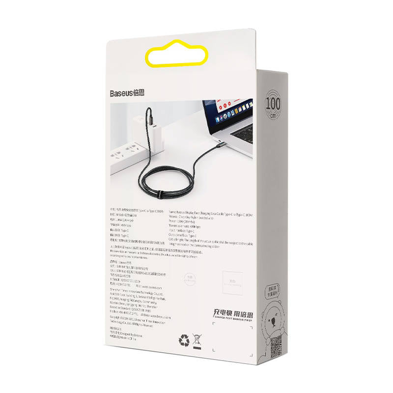 Baseus Display Cable USB-C to Type-C 100W 1m (black) - Product Image 8