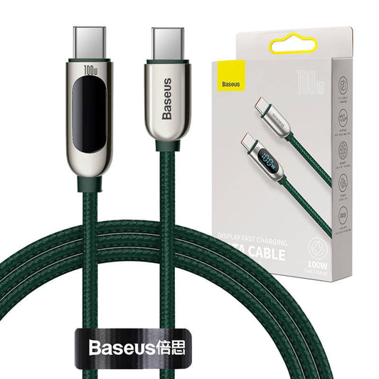 Baseus Display Cable USB-C to USB-C 100W 1m (green) - Product Image 1
