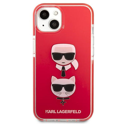 Etui Karl Lagerfeld Karl&Choupette Head na iPhone 13/ 14 / 15 - czerwone
