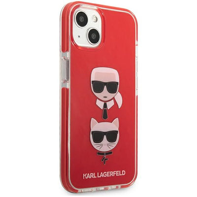 Etui Karl Lagerfeld Karl&Choupette Head na iPhone 13/ 14 / 15 - czerwone