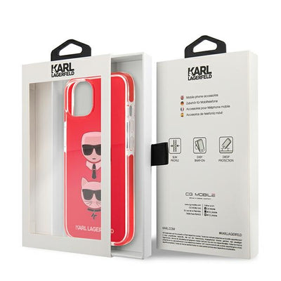 Etui Karl Lagerfeld Karl&Choupette Head na iPhone 13/ 14 / 15 - czerwone