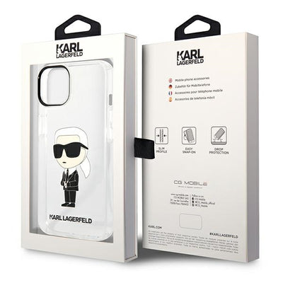 Etui Karl Lagerfeld Ikonik Karl Lagerfeld na iPhone 13 / 14 / 15 - przezroczyste