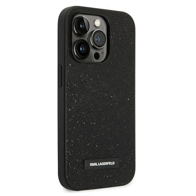 Etui Karl Lagerfeld Glitter Plaque Logo na iPhone 14 Pro Max - czarne