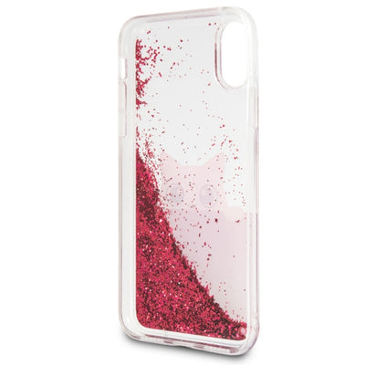 Etui Karl Lagerfeld Liquid Glitter na iPhone X - różowe