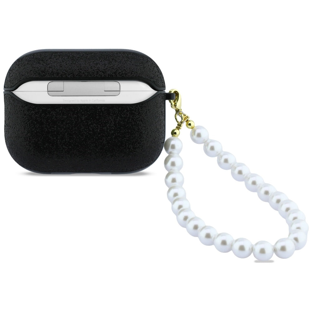 Guess Glitter Pearl Strap Case for AirPods Pro 3 - Black