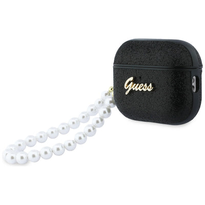 Guess Glitter Pearl Strap Case for AirPods Pro 3 - Black
