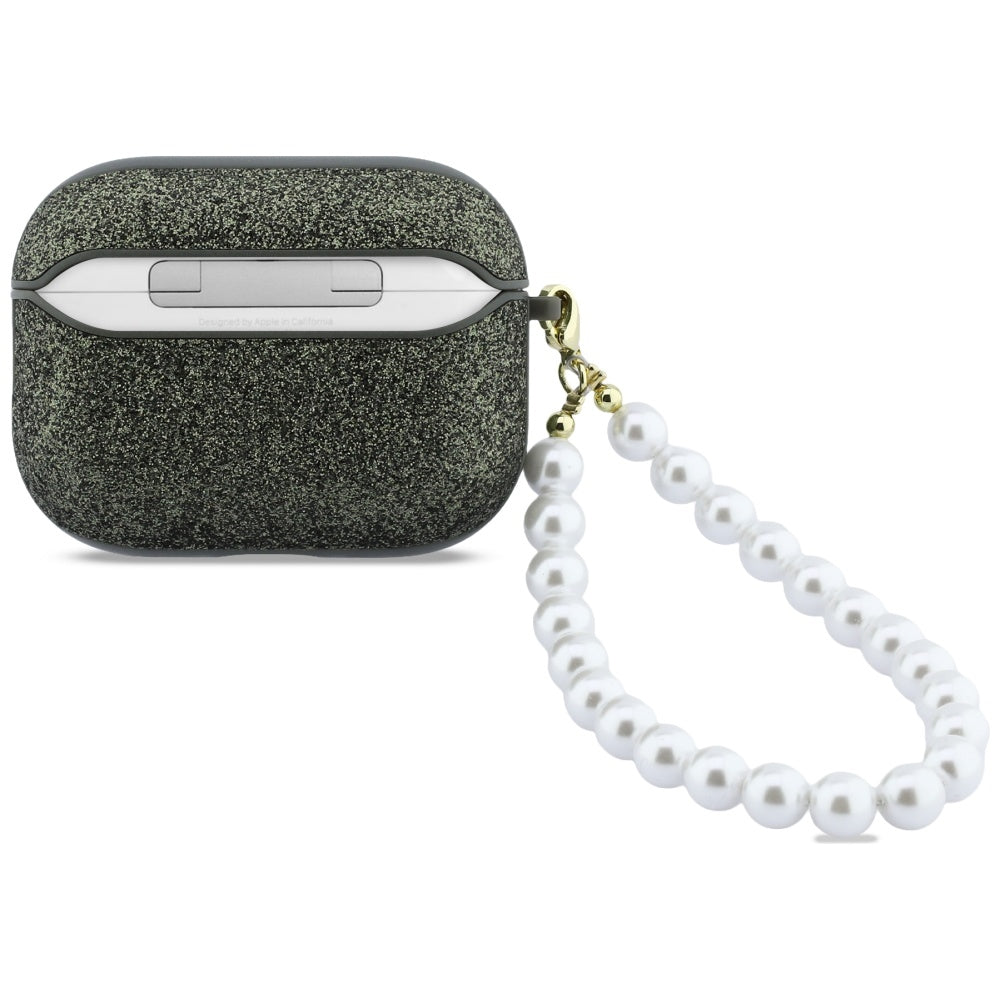 Guess Glitter Pearl Strap Case for AirPods Pro 3 - Black and Glitter