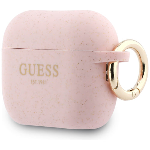 Guess Silicone Glitter Ring Case for AirPods Pro 3 - Pink