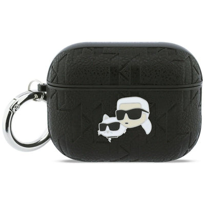 Karl Lagerfeld Monogram Karl &amp; Choupette Head Case for AirPods Pro 3 - Black