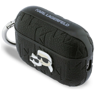 Karl Lagerfeld Monogram Karl &amp; Choupette Head Case for AirPods Pro 3 - Black