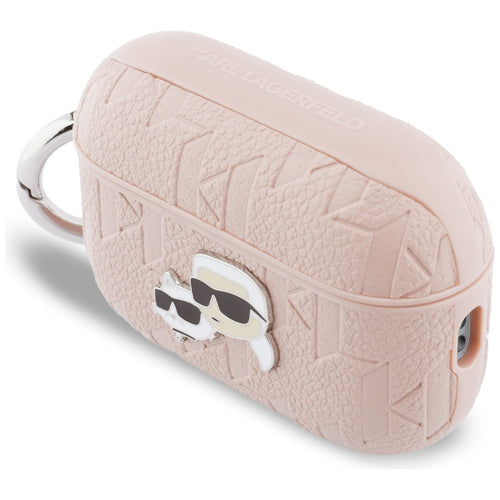Karl Lagerfeld Monogram Karl &amp; Choupette Head Case for AirPods Pro 3 - Pink