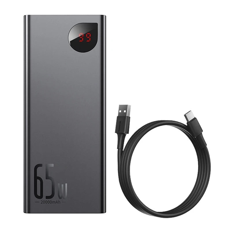 Powerbank Baseus Adaman Metal 20000mAh PD QC 3.0 65W 2xUSB + USB-C + micro USB (Black) - Product Image 5