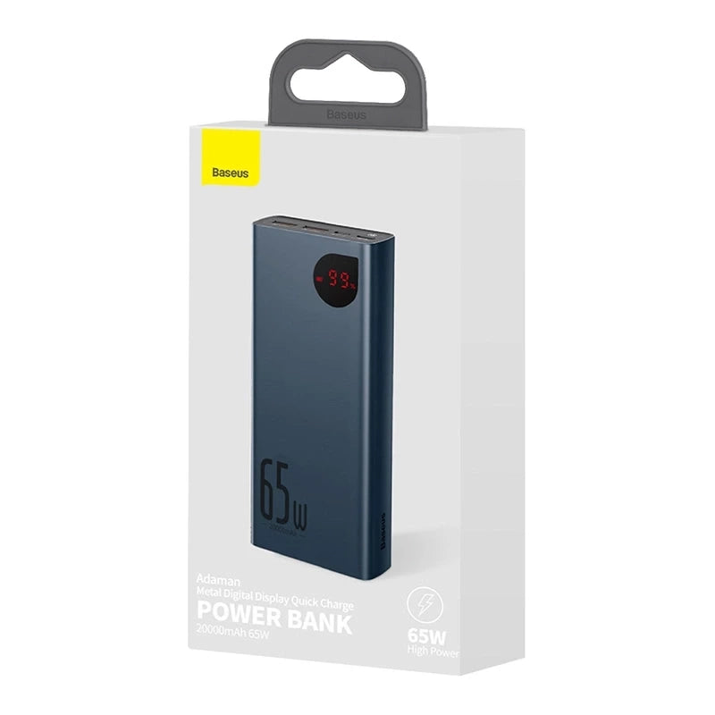 Powerbank Baseus Adaman Metal 20000mAh PD QC 3.0 65W 2xUSB + USB-C + micro USB (Blue) - Product Image 8