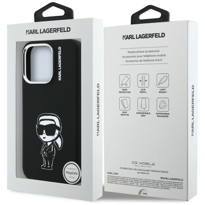 Karl Lagerfeld Silicone Karl Sketch MagSafe Case for iPhone 16 Pro - Black
