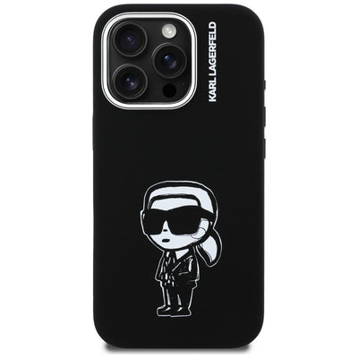 Karl Lagerfeld Silicone Karl Sketch MagSafe Case for iPhone 16 Pro Max - Black