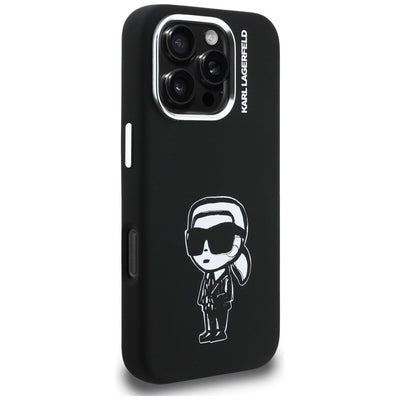 Karl Lagerfeld Silicone Karl Sketch MagSafe Case for iPhone 16 Pro Max - Black