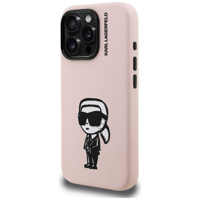 Karl Lagerfeld Silicone Karl Sketch MagSafe Case for iPhone 16 Pro - Pink