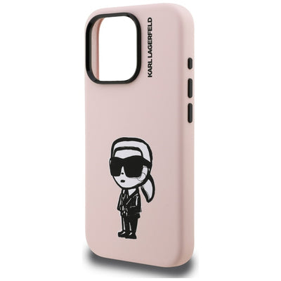 Karl Lagerfeld Silicone Karl Sketch MagSafe Case for iPhone 16 Pro - Pink