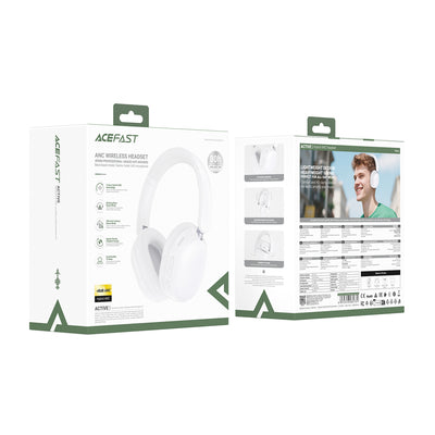 Acefast H12 Wireless On-Ear Bluetooth 5.4 Headphones with ANC - White
