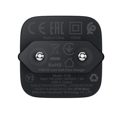 Acefast A134 67W GaN USB-C Wall Charger - Black