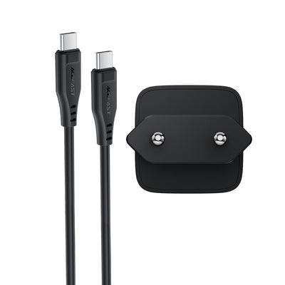 Acefast A118 30W GaN USB-C Wall Charger with USB-C - USB-C Cable 1.2m - Black