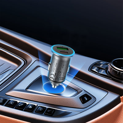 Acefast B15 65W USB-A + USB-C Car Charger - Gray