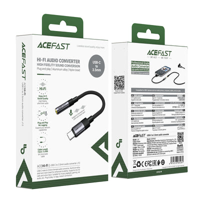 Acefast J12 USB-C to 3.5mm mini jack adapter - black