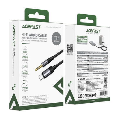 Acefast J11 USB-C to 3.5mm mini jack cable 1m - black