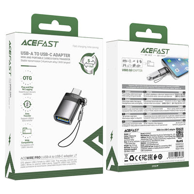 Acefast J7 USB-A - USB-C Adapter - Gray
