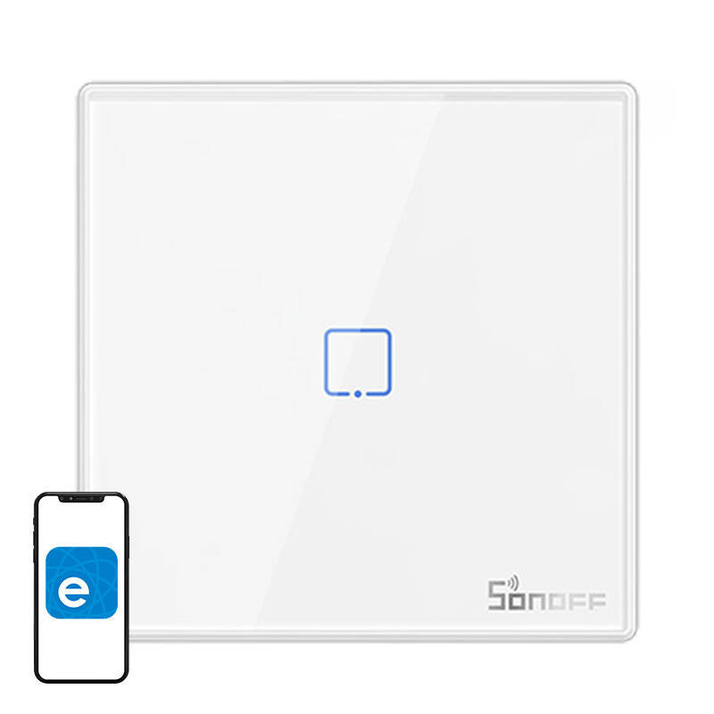 Smart Wireless Wall Switch Sonoff T2EU1C-RF 433MHz (1-channel) - Product Image 1