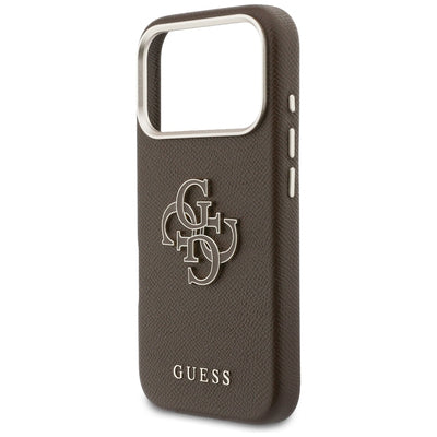 Etui Guess FW Resin Logo na iPhone 17 Pro - brązowe