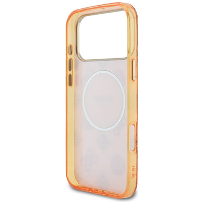 Guess IML Peony Dot MagSafe Case for iPhone 17 Pro Max - Orange