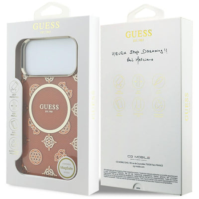 Guess IML Peony Dot MagSafe Case for iPhone 17 Pro Max - Orange