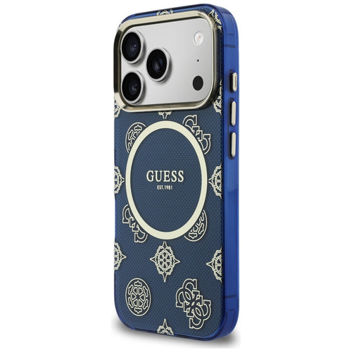 Guess IML Peony Dot MagSafe Case for iPhone 17 Pro - Blue
