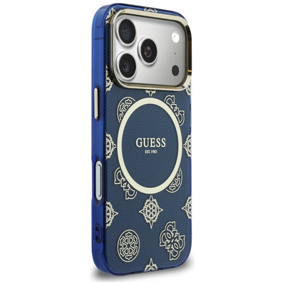 Guess IML Peony Dot MagSafe Case for iPhone 17 Pro - Blue