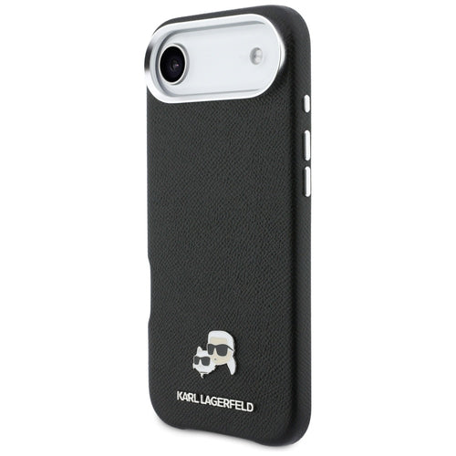 Karl Lagerfeld Karl &amp; Choupette Head Pins Saffiano MagSafe Case for iPhone Air - Black