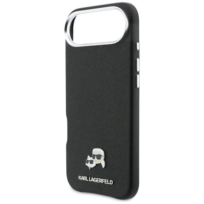 Karl Lagerfeld Karl &amp; Choupette Head Pins Saffiano MagSafe Case for iPhone Air - Black