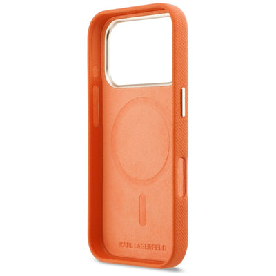 Karl Lagerfeld Karl Head Logo MagSafe Case for iPhone 17 Pro - Orange