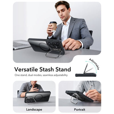 ESR Classic Hybrid Kickstand MagSafe Case for Samsung Galaxy S26 Ultra - Clear Black