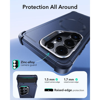 ESR Cyber ​​Tough Kickstand MagSafe Case for Samsung Galaxy S26 Ultra - Navy Blue