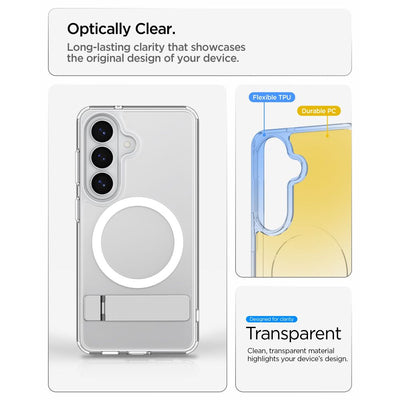 Spigen Ultra Hybrid S Mag MagSafe Case for Samsung Galaxy S26+ - Clear and White